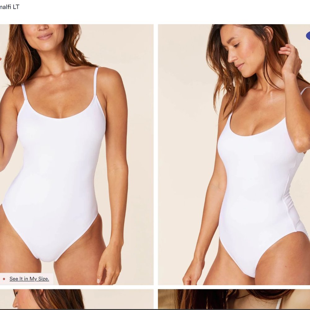 ANDIE Swim Womens The Amalfi One Piece Long Torso White Swimwear Size Small NWT